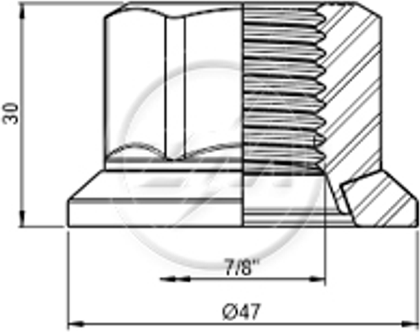 Kit 30 Porca da Roda 7/8"-11BSF x CH1.5/16" x H30 - ZM - 52978001 - (2)