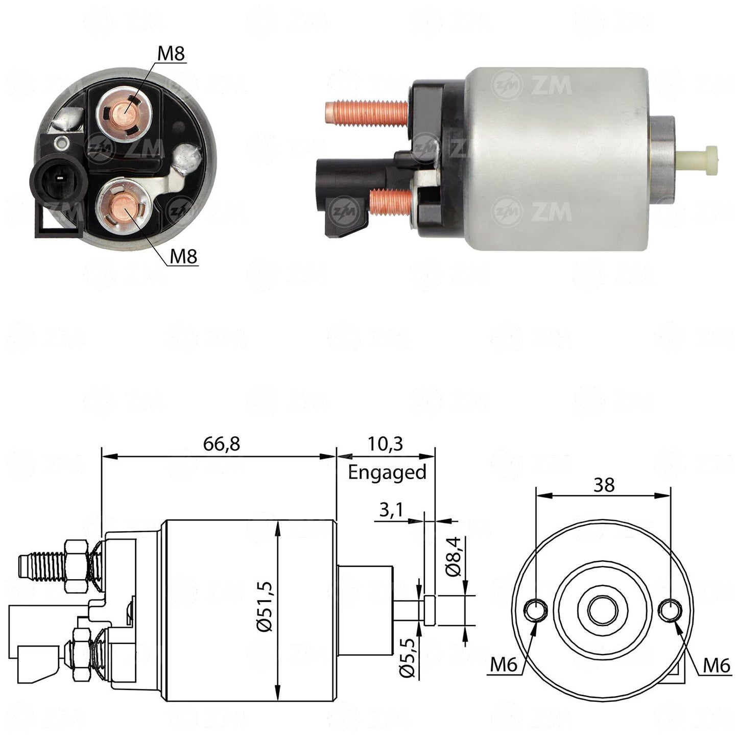 Relê Auxiliar de Partida para Cadillac SRX e Chevrolet Captiva - ZM - 5-995 - (3)