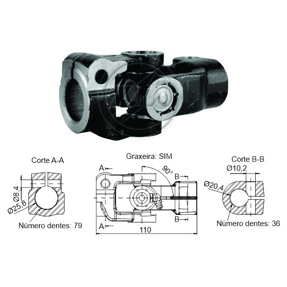 Junta Universal do Cardan - ZM - 635.001.56 - (1)