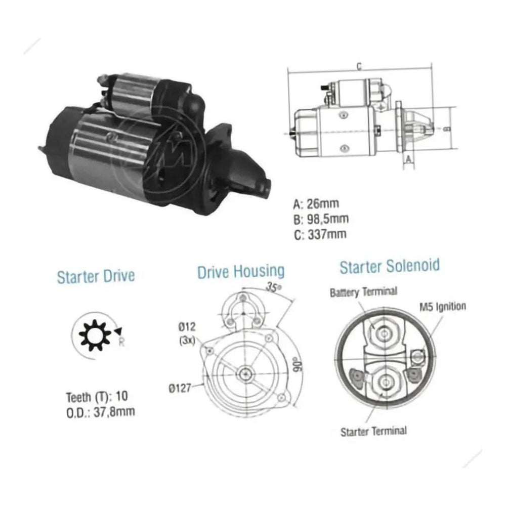 Motor de Partida JF 12V - ZM - 80.102.07 - (5)