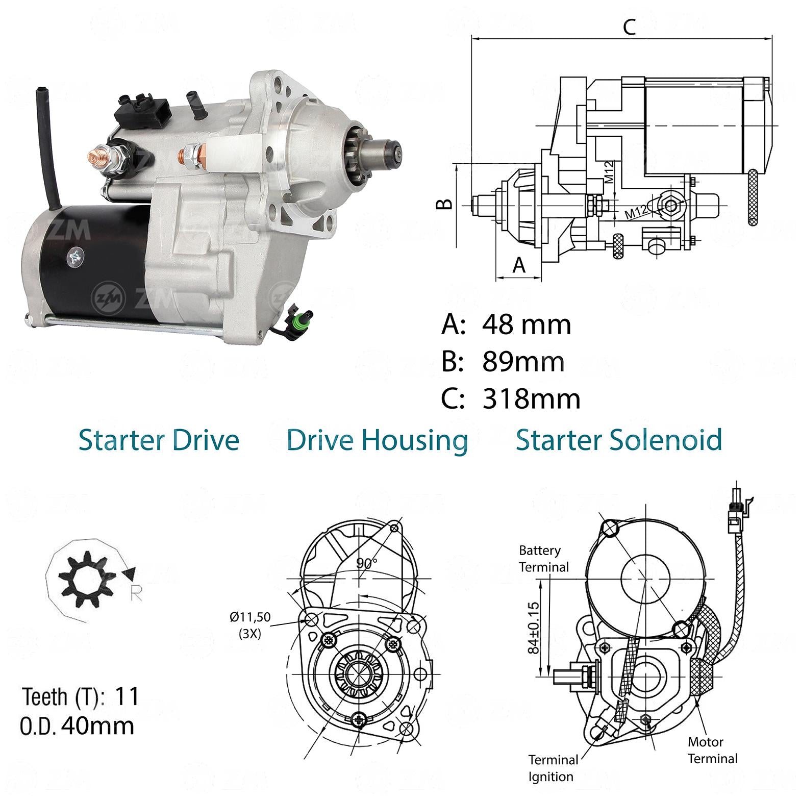 Motor de Partida OSGR 24V - ZM - 80.141.06 - (2)