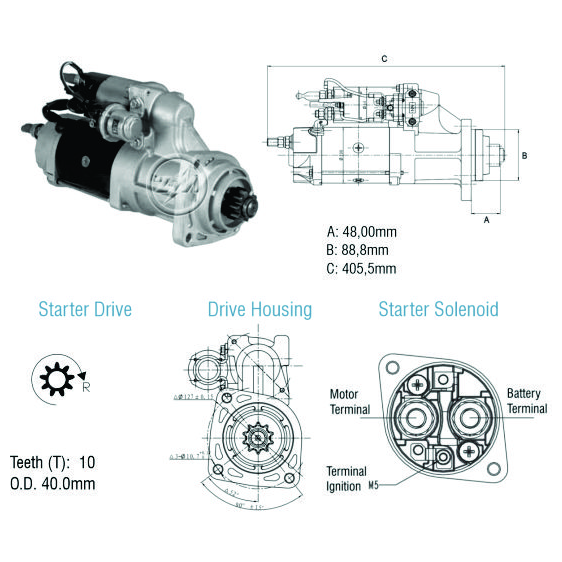 Motor de Partida 38MT 12V - ZM - 80.380.04 - (1)