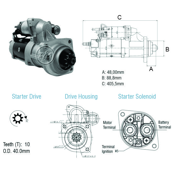Motor de Partida 38MT 12V - ZM - 80.380.05 - (1)
