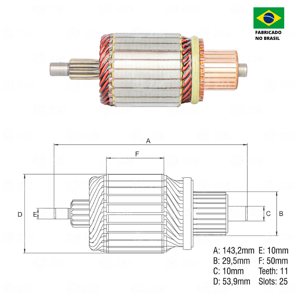 Induzido do Motor de Partida 12V - ZM - 83.790.06 - (2)