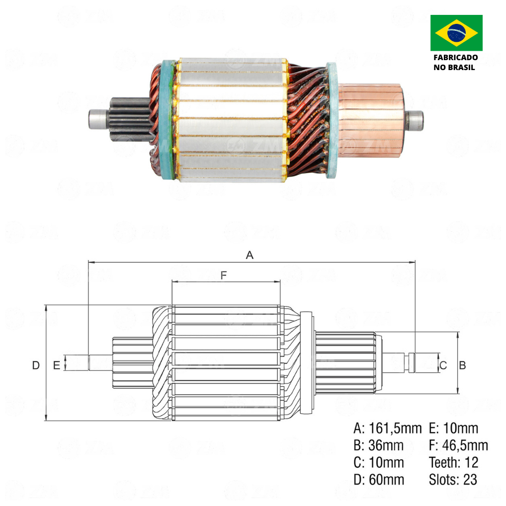Induzido do Motor de Partida 24V - ZM - 83.818.01 - (2)