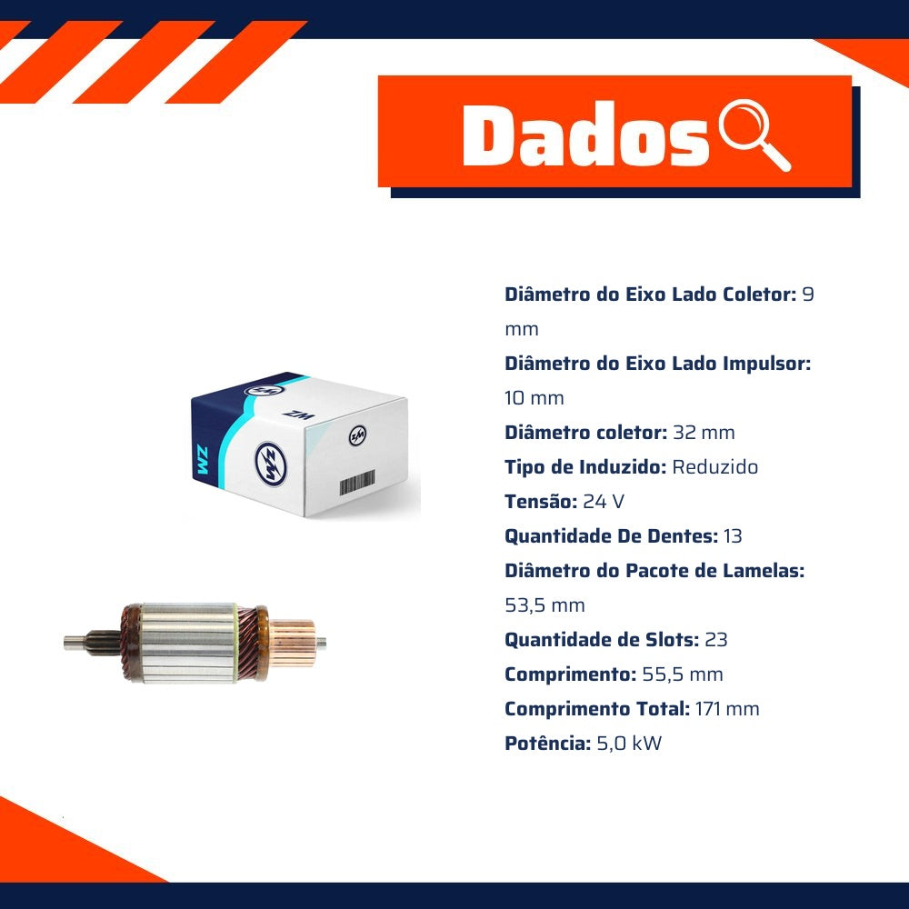 Induzido do Motor de Partida 24V - ZM - 83.890.03 - (3)