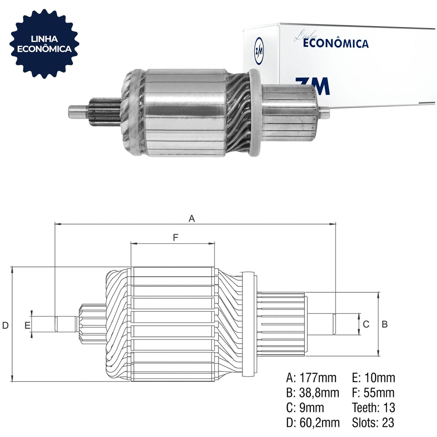 Induzido do Motor de Partida 24V - ZM - 83.890.56 - (2)