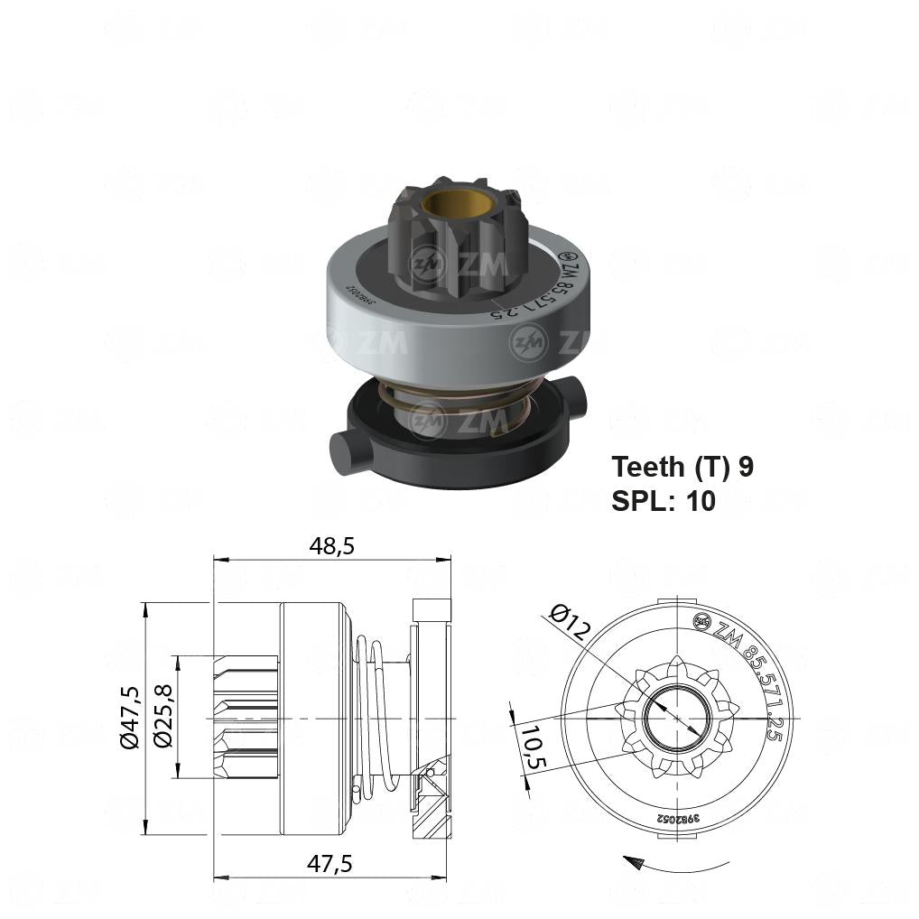 Impulsor de Partida - ZM - 85.571.25 - (1)