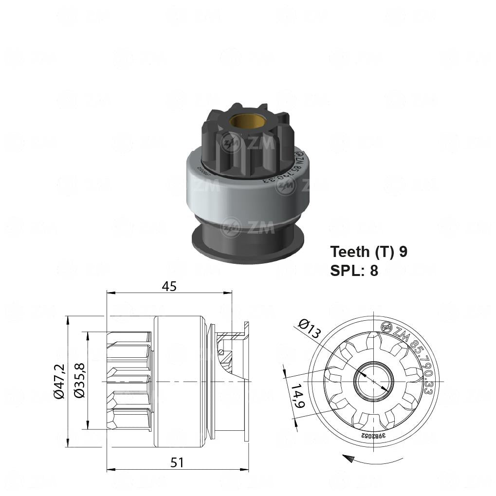 Impulsor de Partida - ZM - 85.790.33 - (1)
