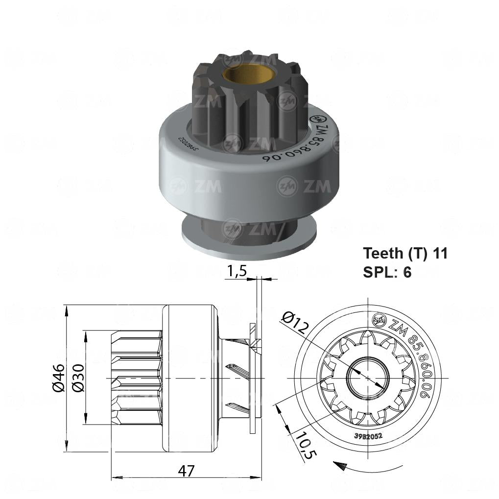 Impulsor de Partida - ZM - 85.860.06 - (1)