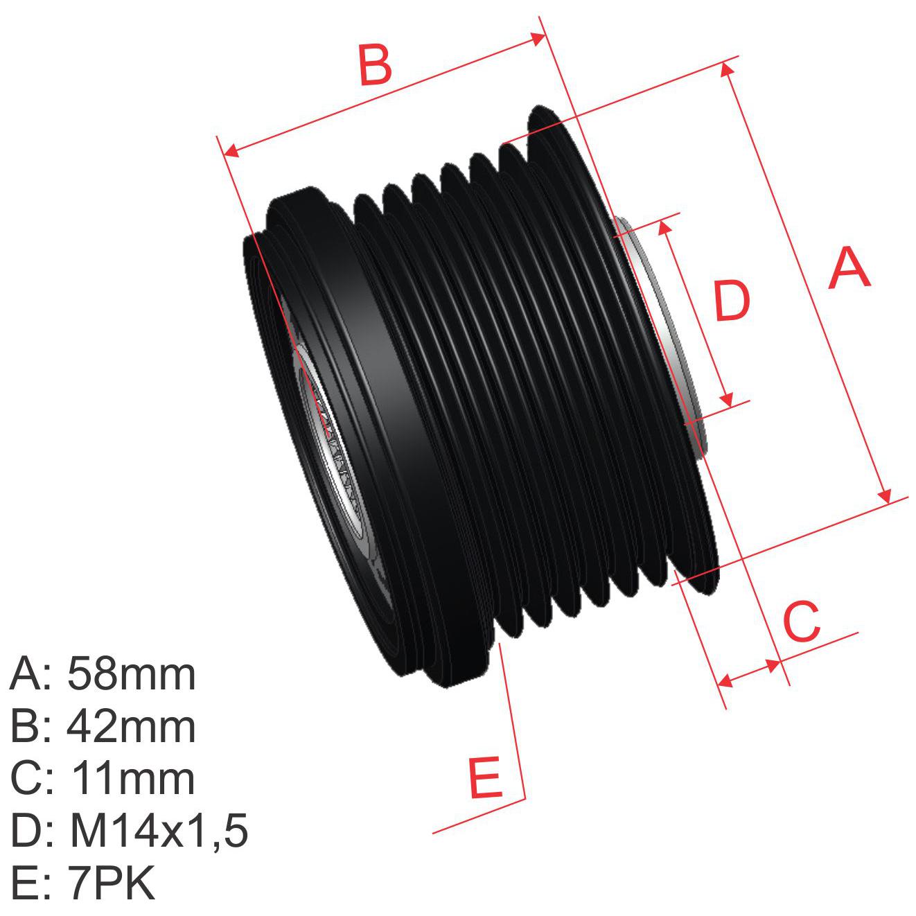Polia de Roda Livre Oap do Alternador para Toyota Hilux e Land Cruiser - ZM - 96.005.08 - (2)