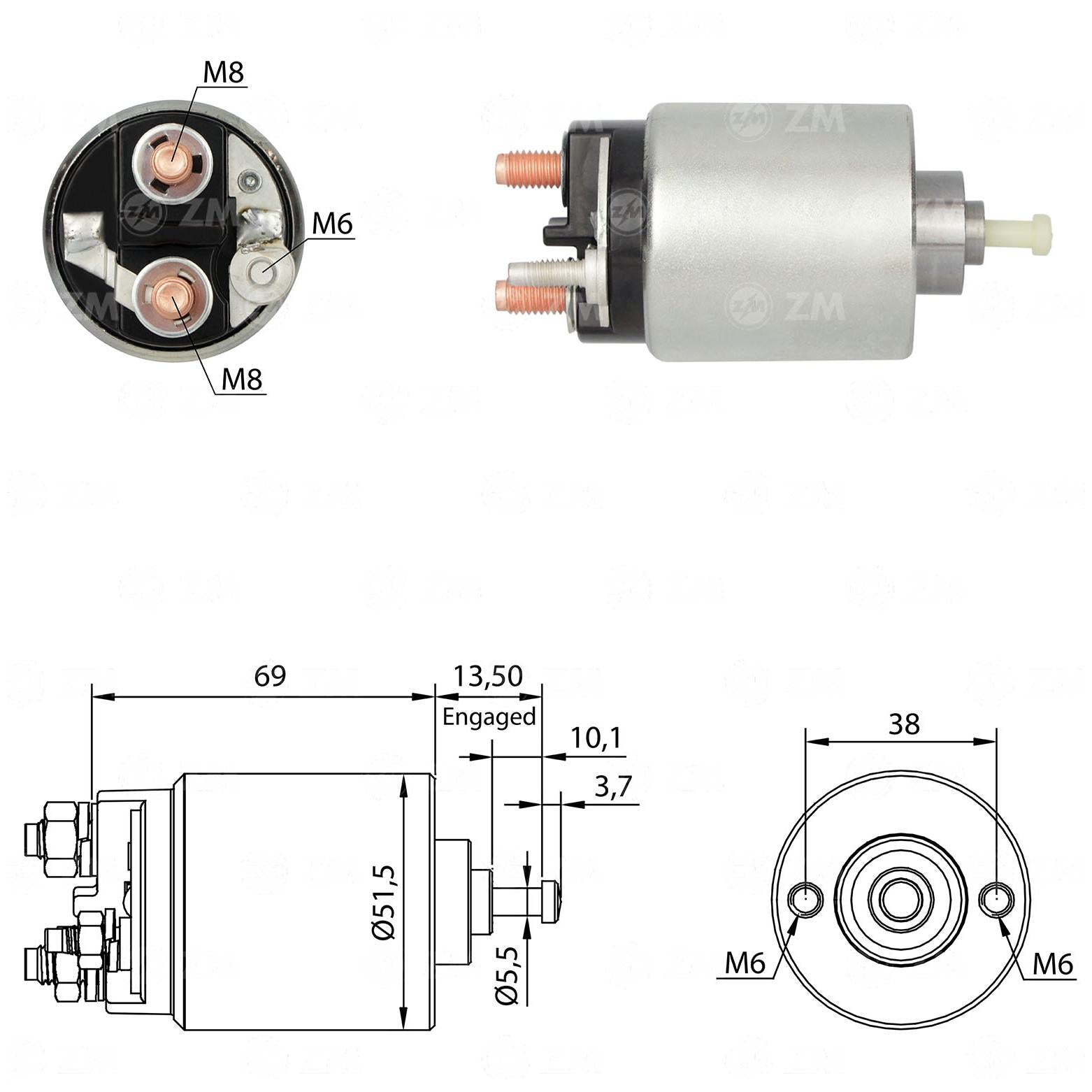 Relê Auxiliar de Partida - ZM - 961 - (3)