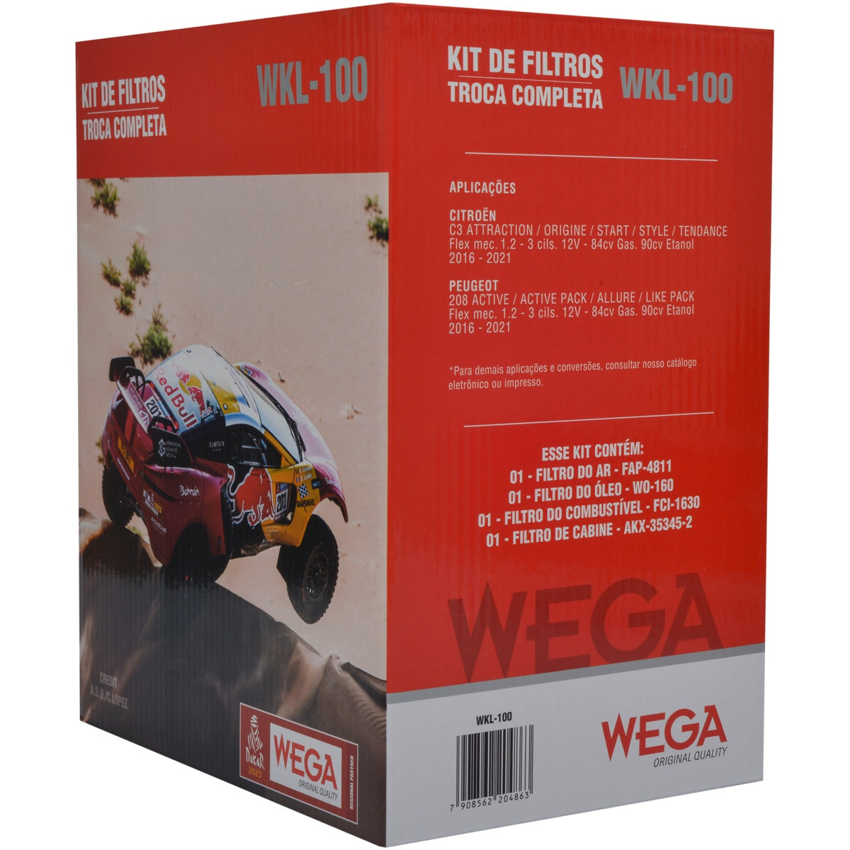 Kit de Filtros C3 208 1.2 12V - Wega - Wkl-100 - (3)