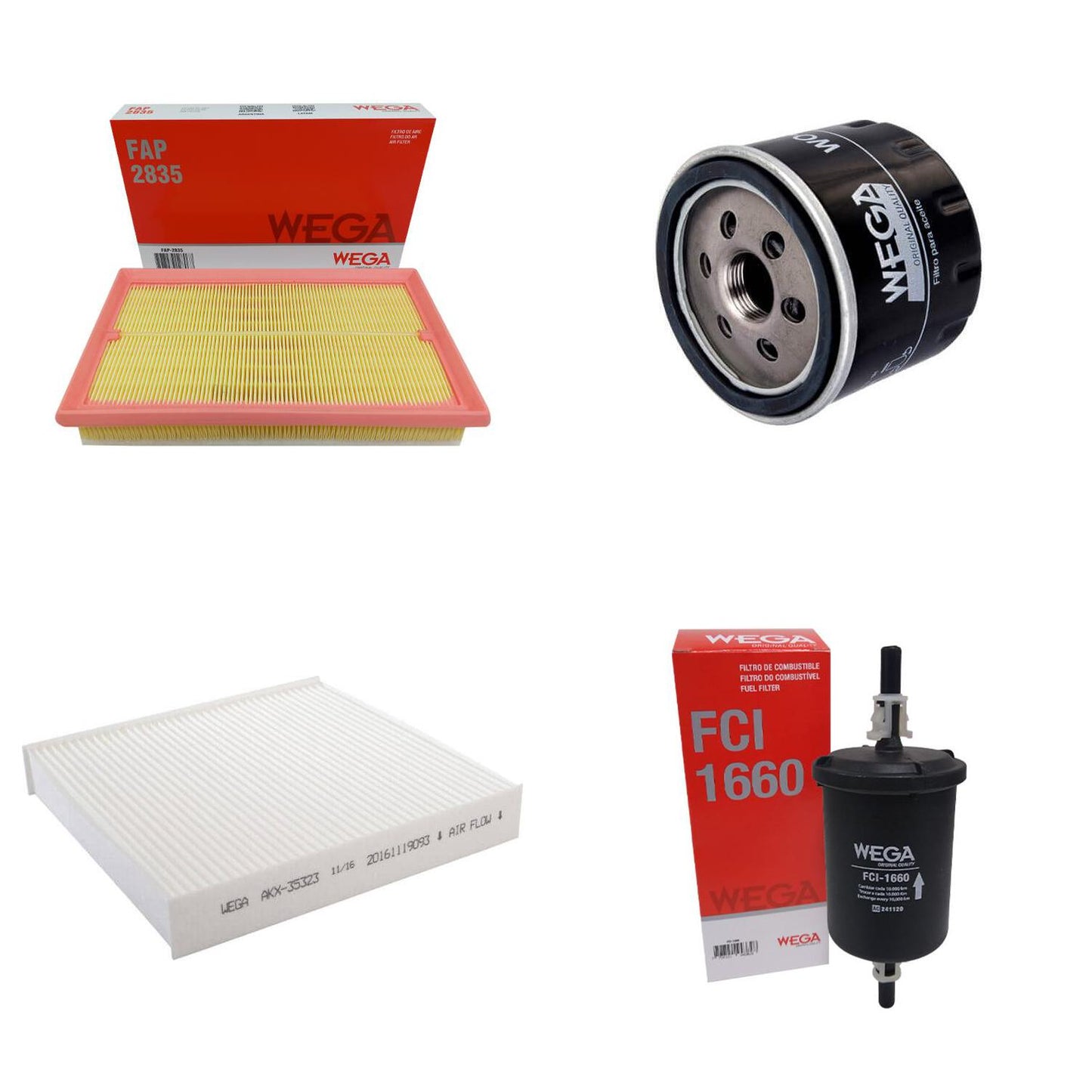 Kit de Filtros Pulse Fastback 1.0 12V Turbo - Wega - Wkl-120 - (4)