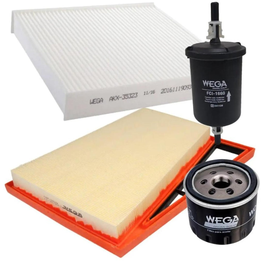 Kit Troca Completa Óleo Ar Cabine Combust Argo Mobi Uno Cronos Pulse Strada - Wega - WKL-122 - (1)
