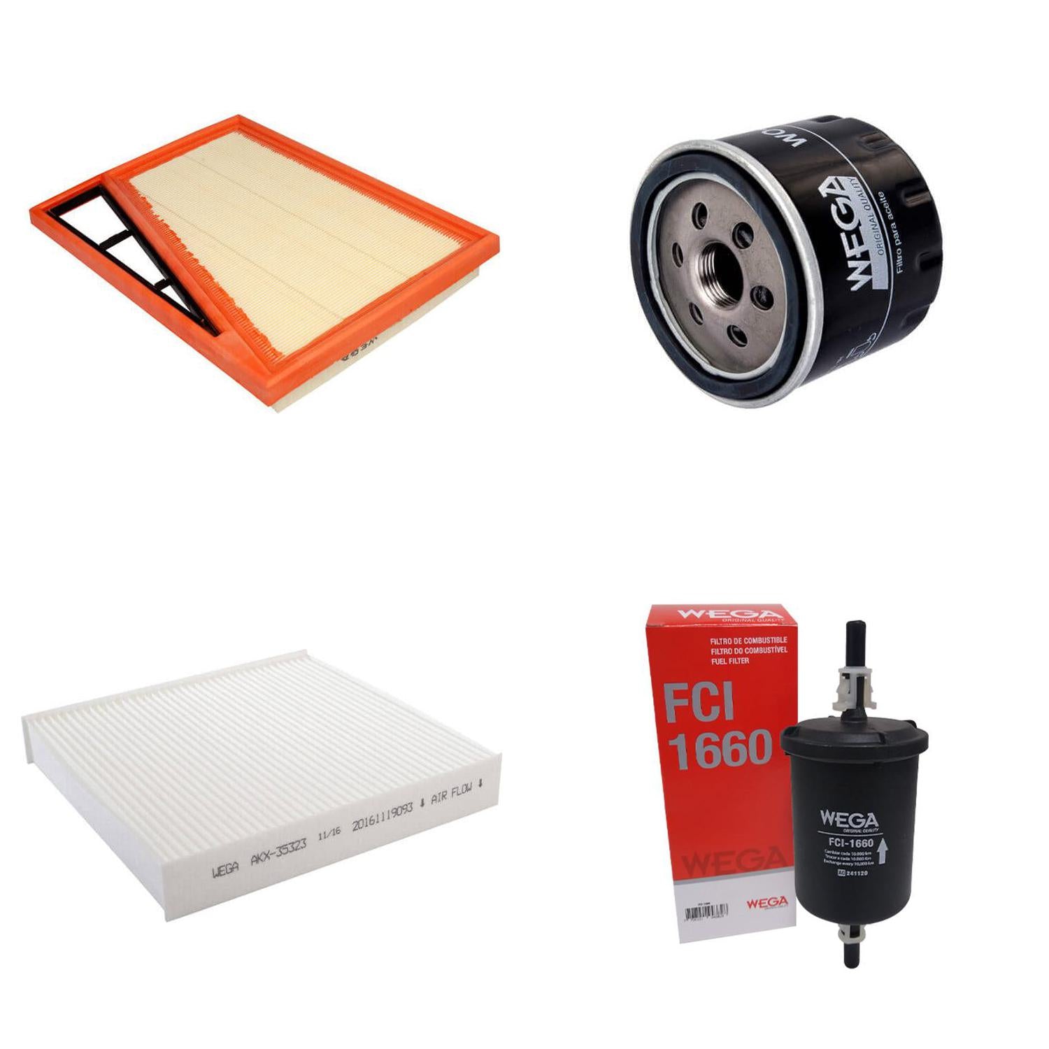 Kit Troca Completa Óleo Ar Cabine Combust Argo Mobi Uno Cronos Pulse Strada - Wega - WKL-122 - (7)