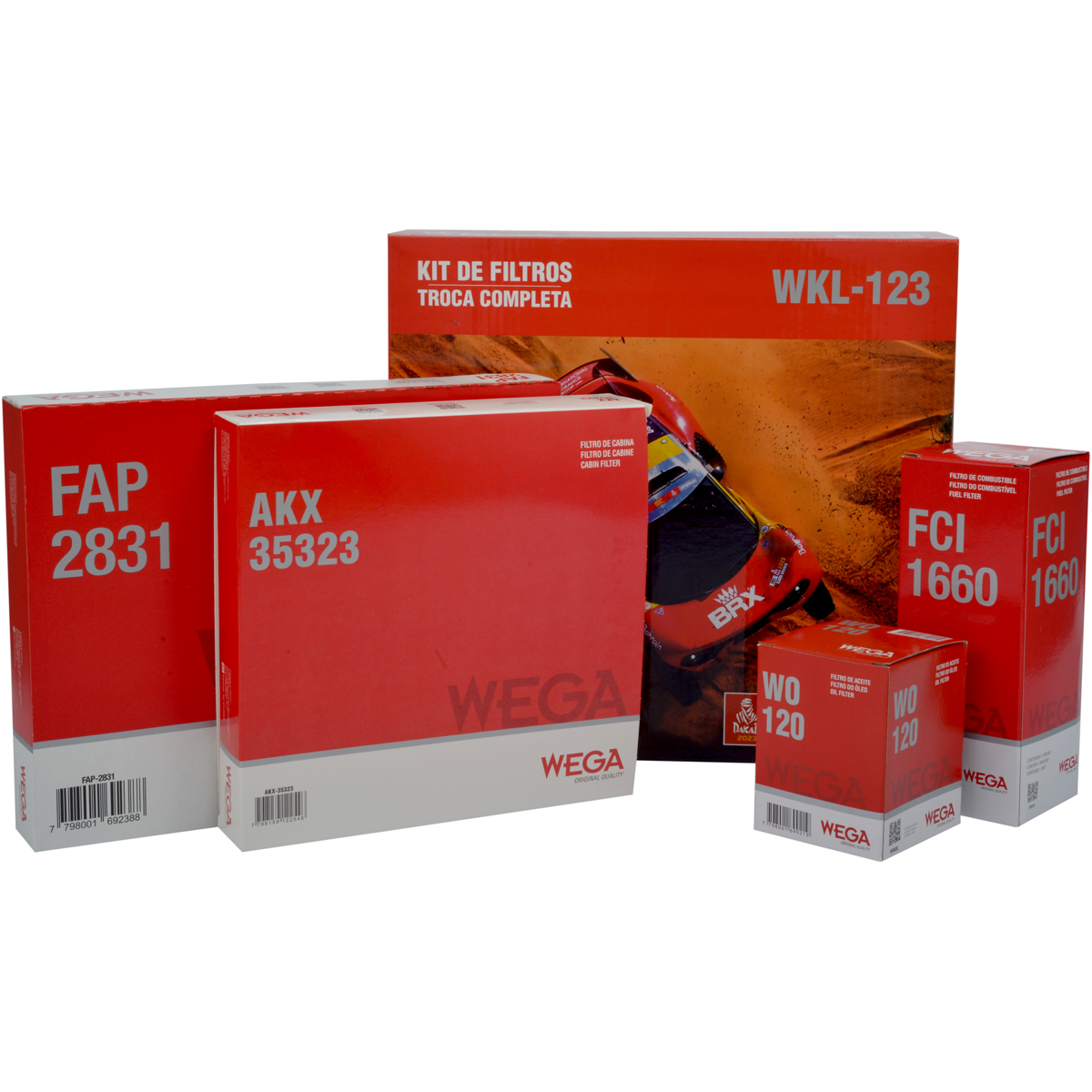 Kit Filtros Fiat Palio Palio Weekend Strada 1.0 1.4 - Wega - WKL-123 - (1)