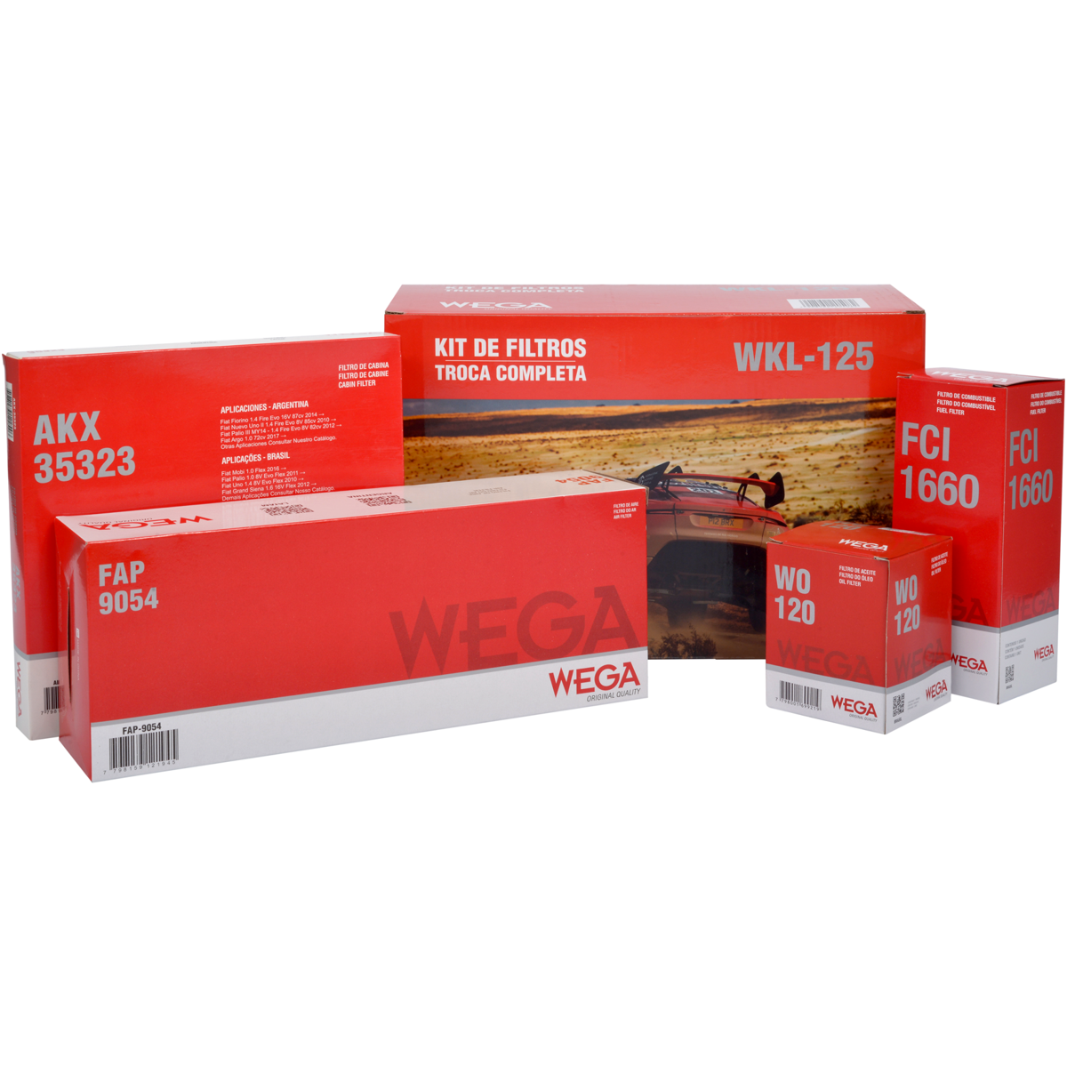 Kit de Filtros Fiorino Grand Siena Uno 1.0 1.4 8V - Wega - Wkl-125 - (1)