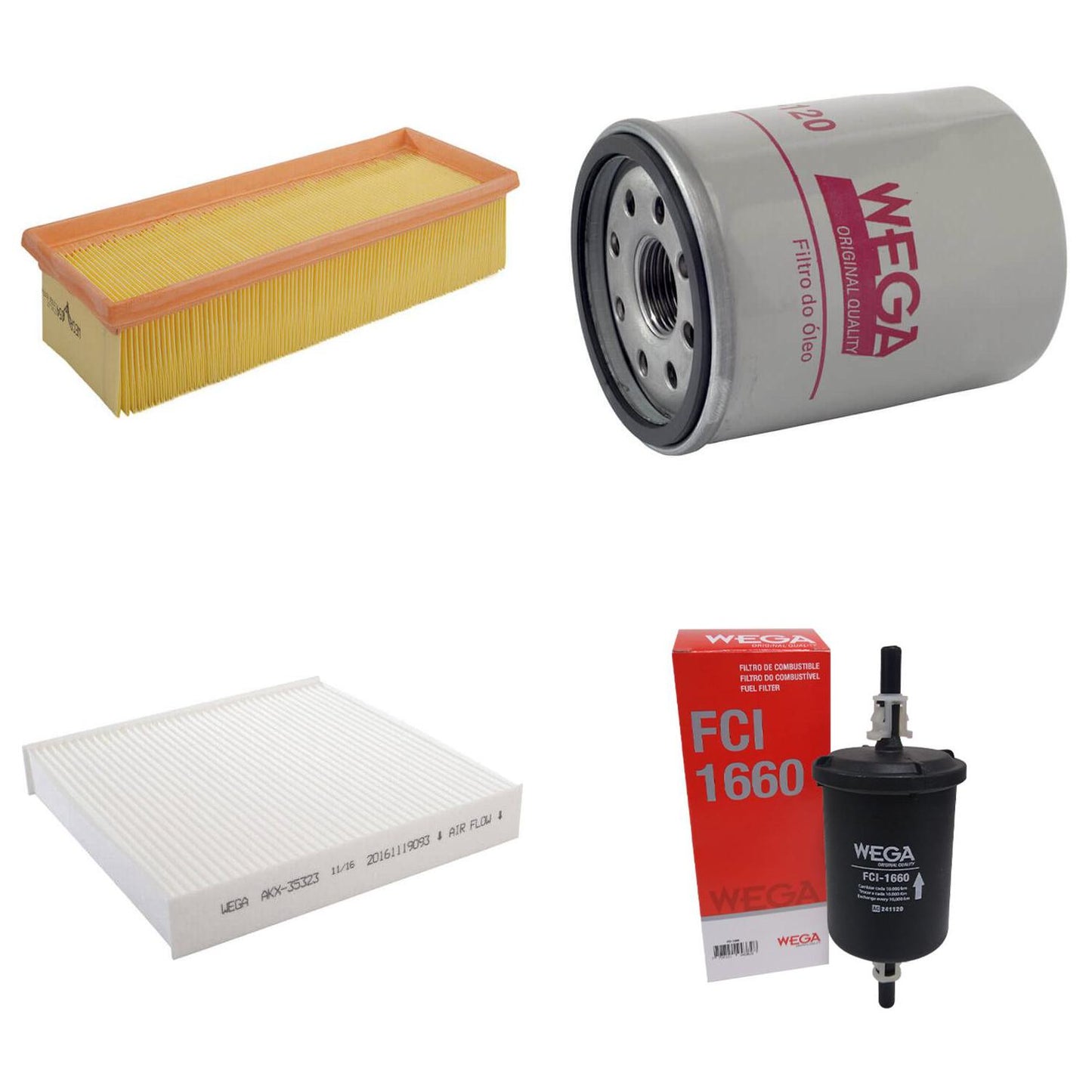 Kit de Filtros Fiorino Grand Siena Uno 1.0 1.4 8V - Wega - Wkl-125 - (4)