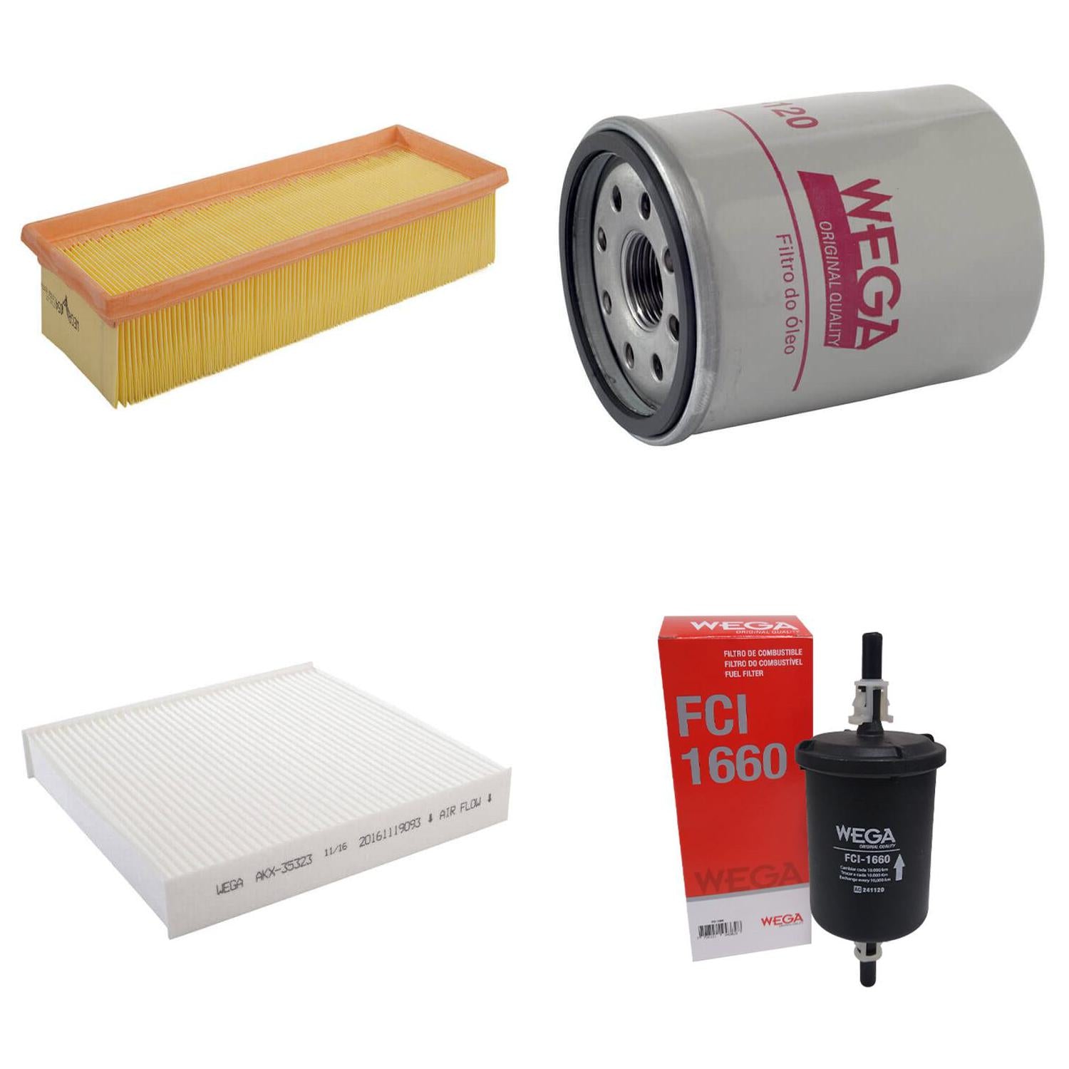 Kit de Filtros Fiorino Grand Siena Uno 1.0 1.4 8V - Wega - Wkl-125 - (4)