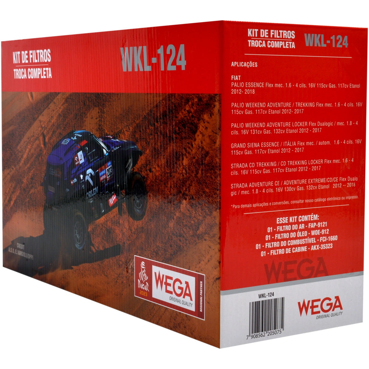 Kit de Filtros Palio Grand Siena Strada Etorq 1.6 1.8 16V - Wega - Wkl-124 - (3)