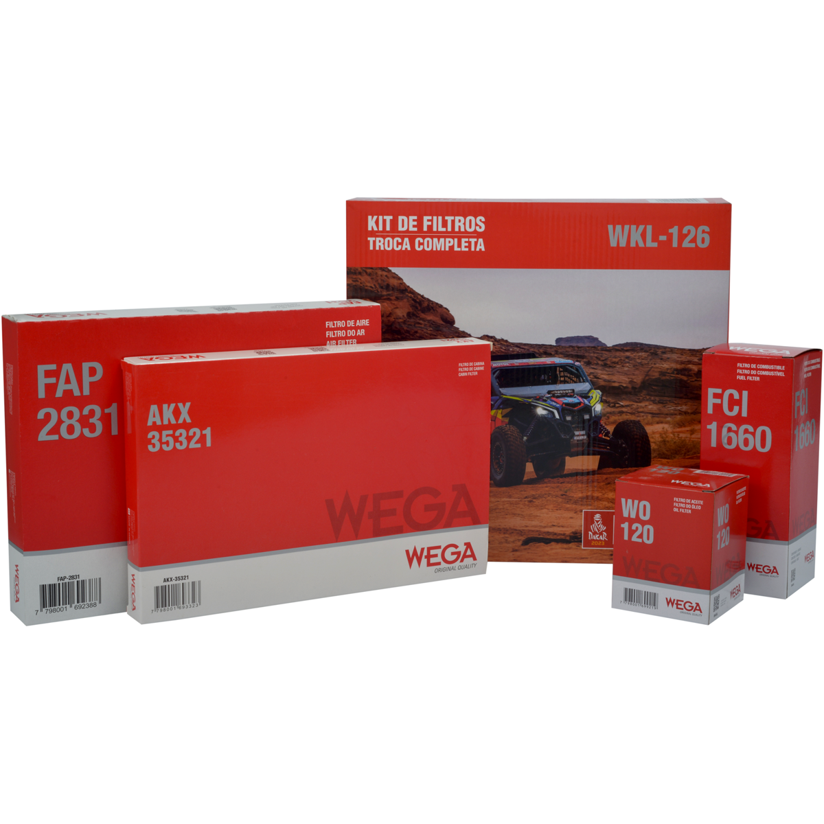 Kit de Filtros Idea Palio Siena Strada Fire 1.0 8/16V 1.3 1.4 8V - Wega - Wkl-126 - (1)