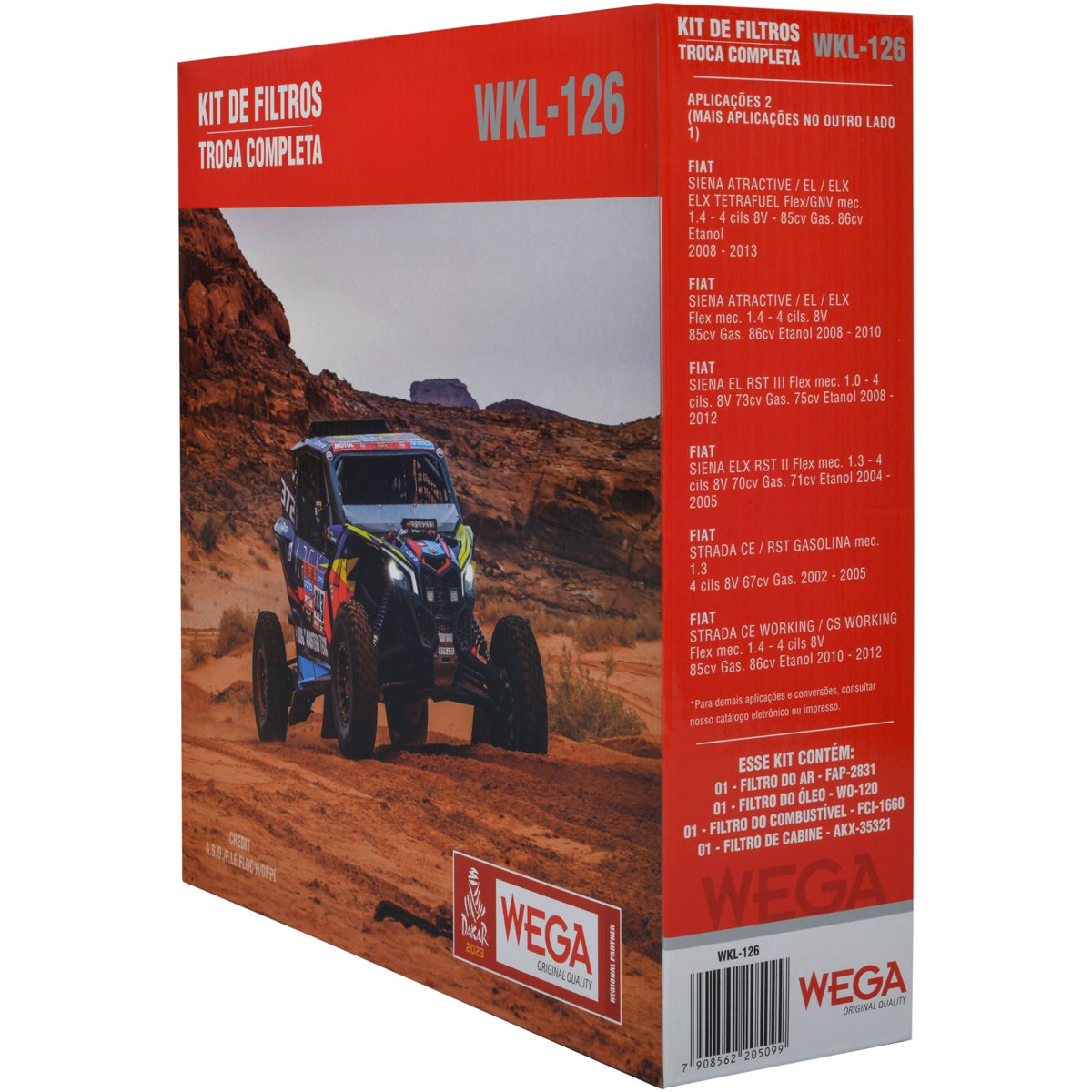Kit de Filtros Idea Palio Siena Strada Fire 1.0 8/16V 1.3 1.4 8V - Wega - Wkl-126 - (3)