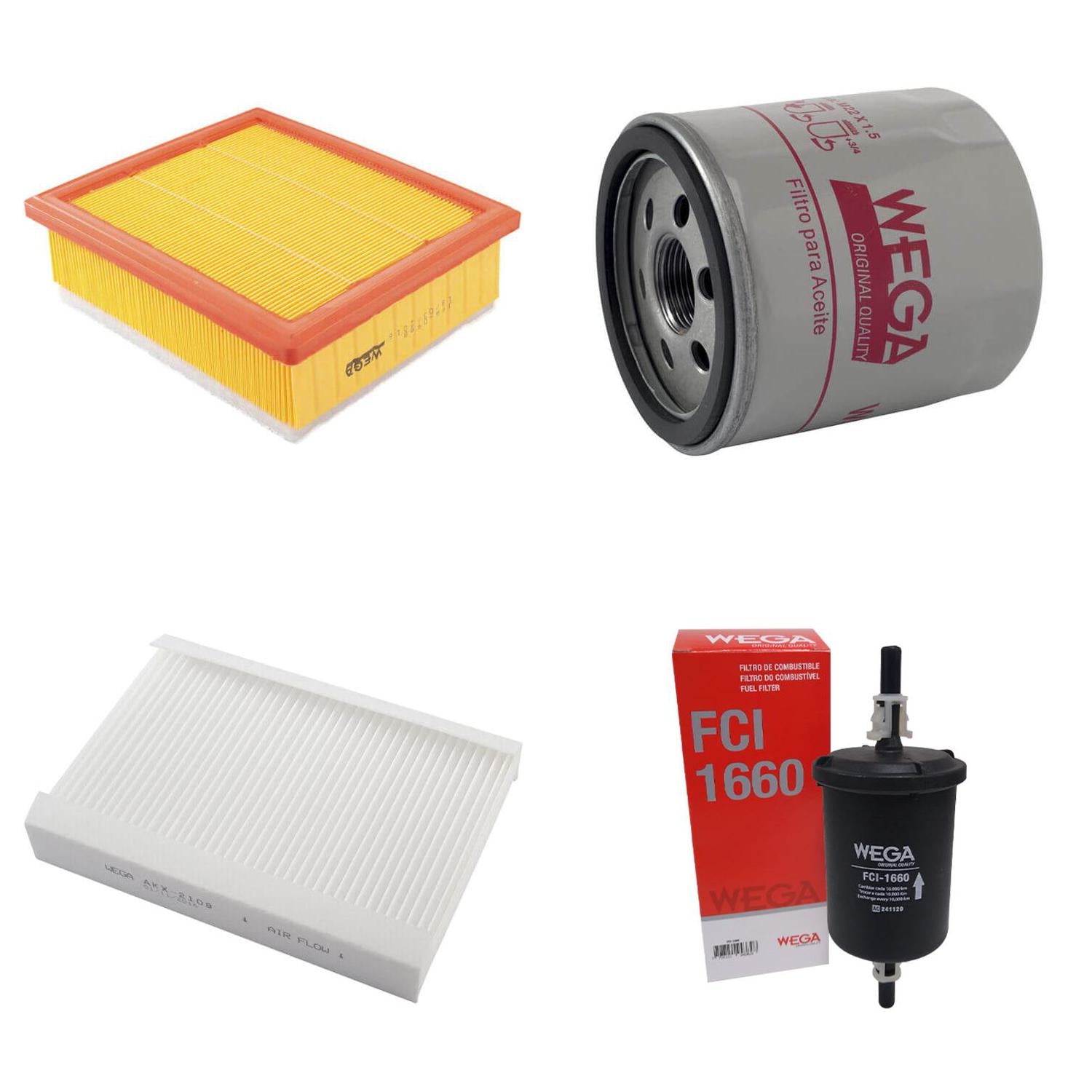 Kit de Filtros Toro 2.4 Compass 2.0 Flex - Wega - Wkl-140 - (4)