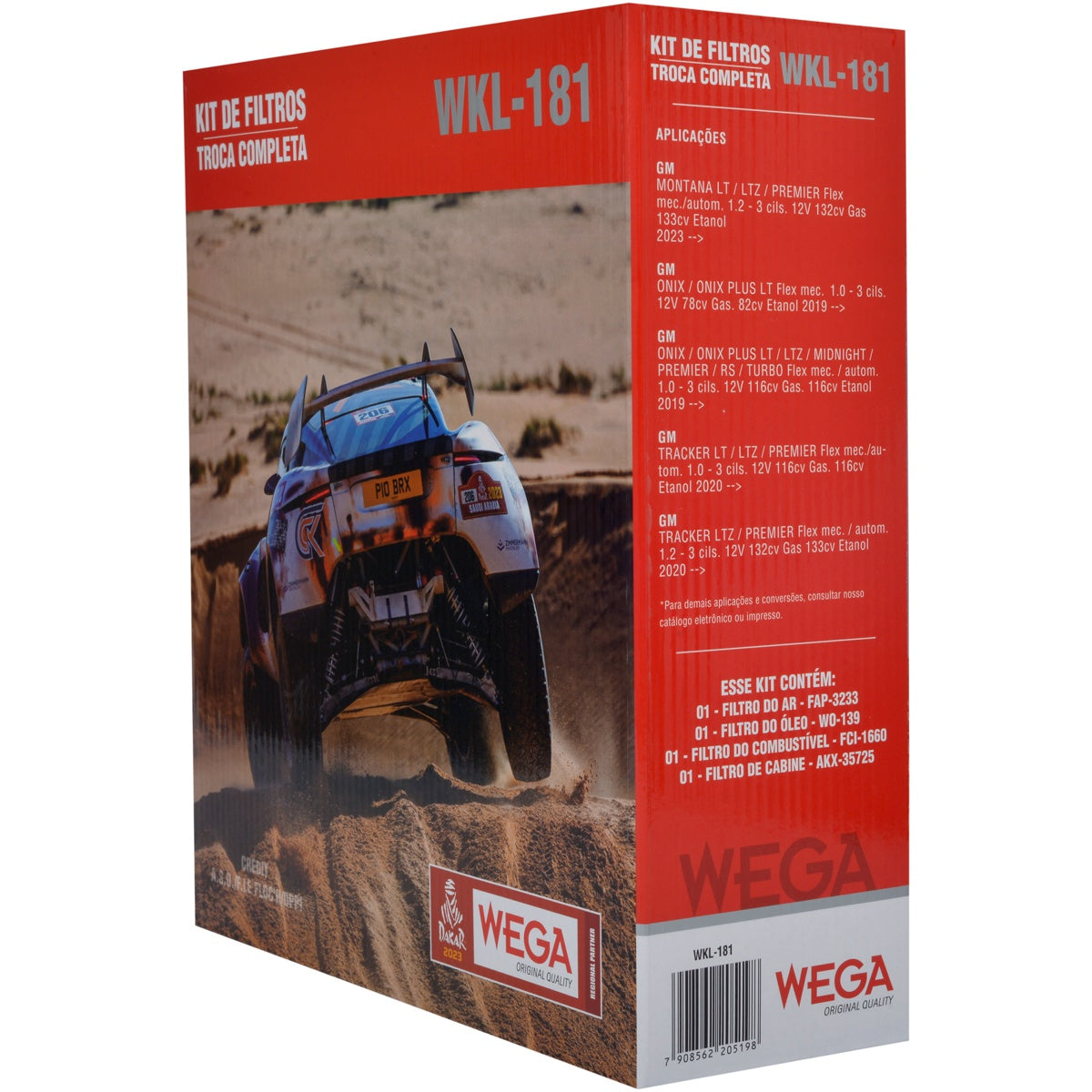 Kit de Filtros Montana Onix Tracker 1.0/1.2 12V - Wega - Wkl-181 - (3)