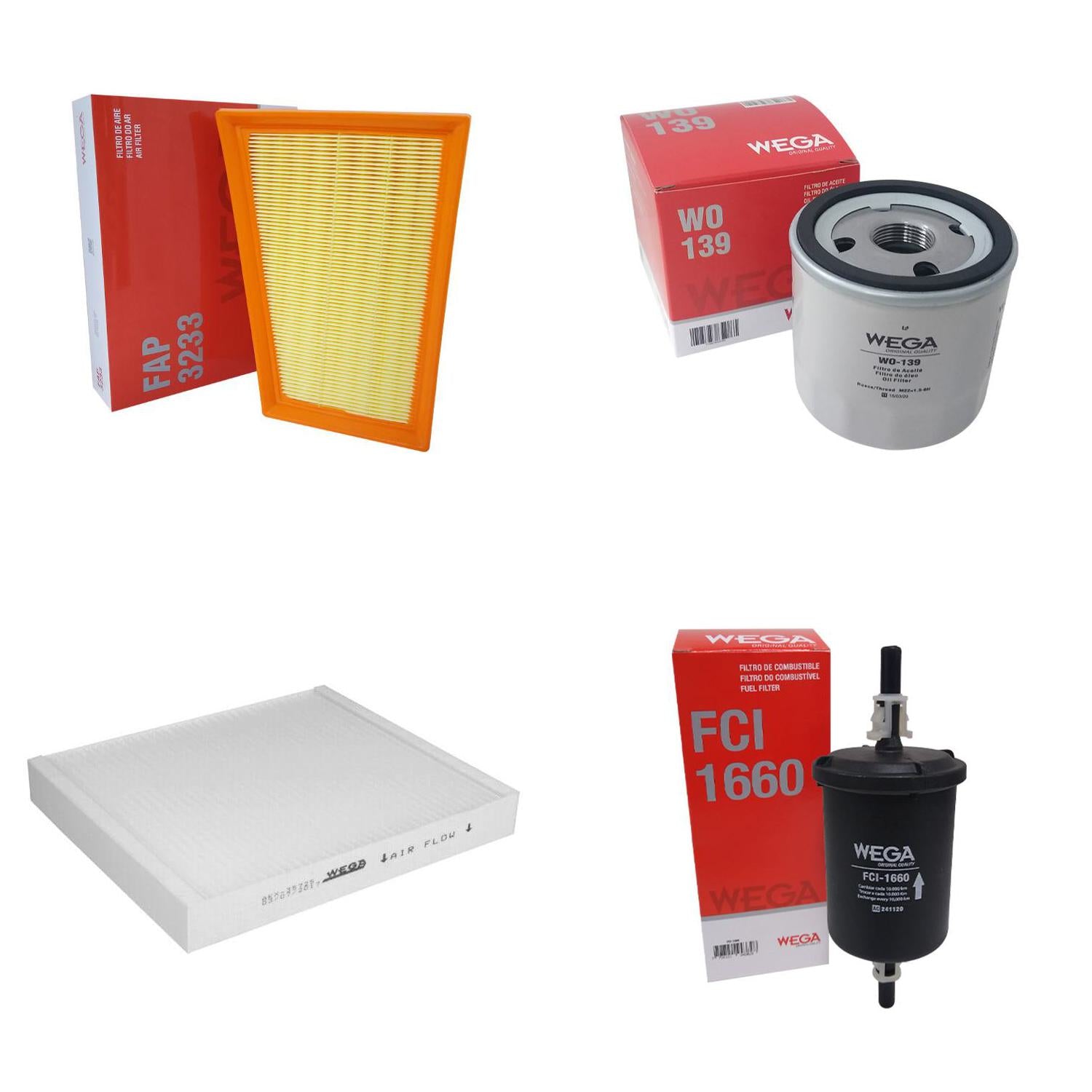 Kit de Filtros Montana Onix Tracker 1.0/1.2 12V - Wega - Wkl-181 - (4)