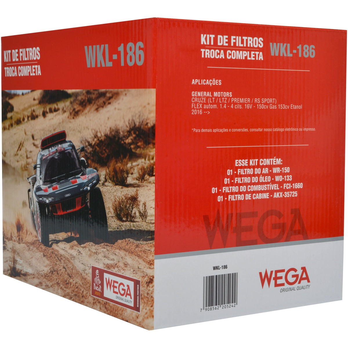 Kit de Filtros Cruze 1.4 - Wega - Wkl-186 - (3)