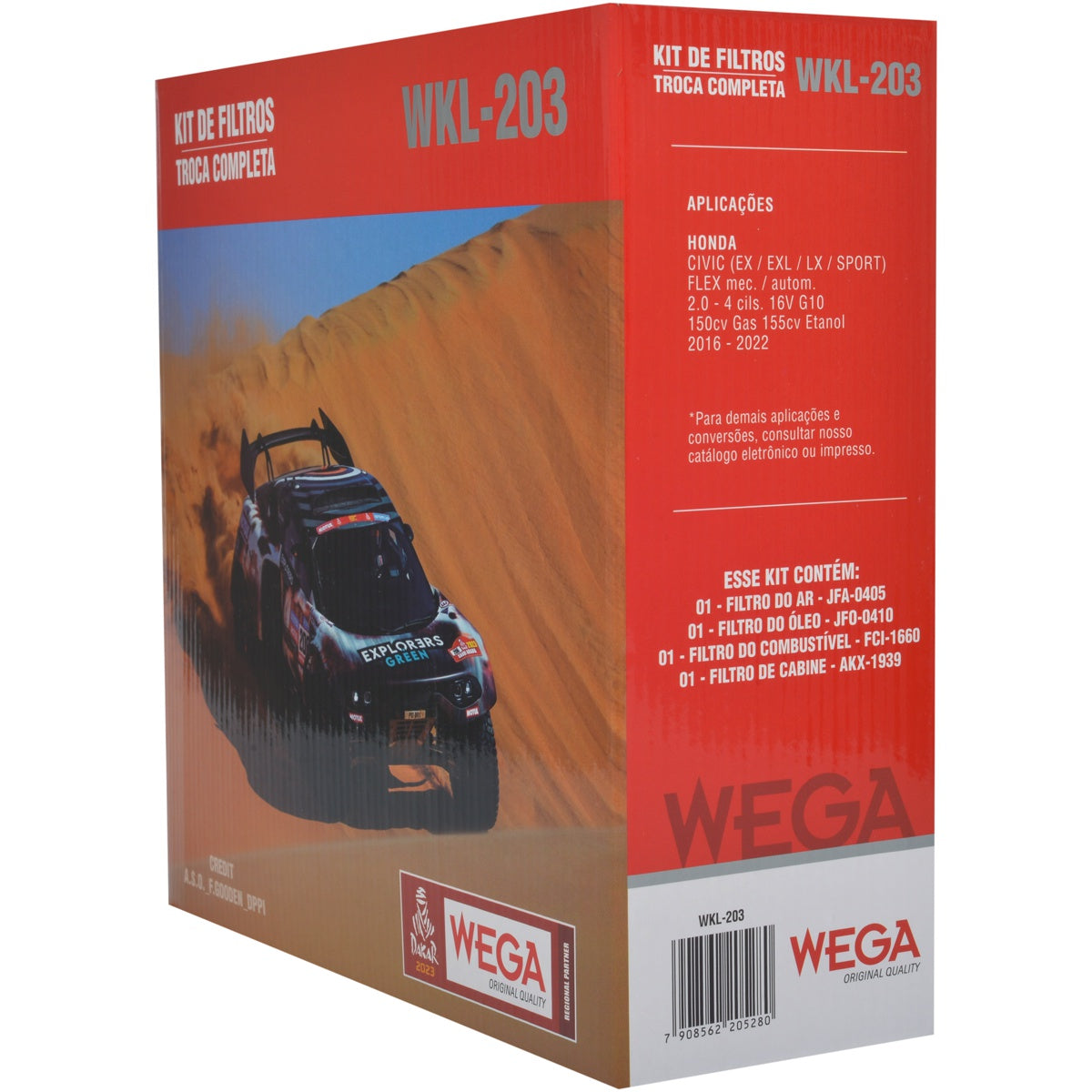 Kit de Filtros Civic G10 2.0 16V - Wega - Wkl-203 - (3)