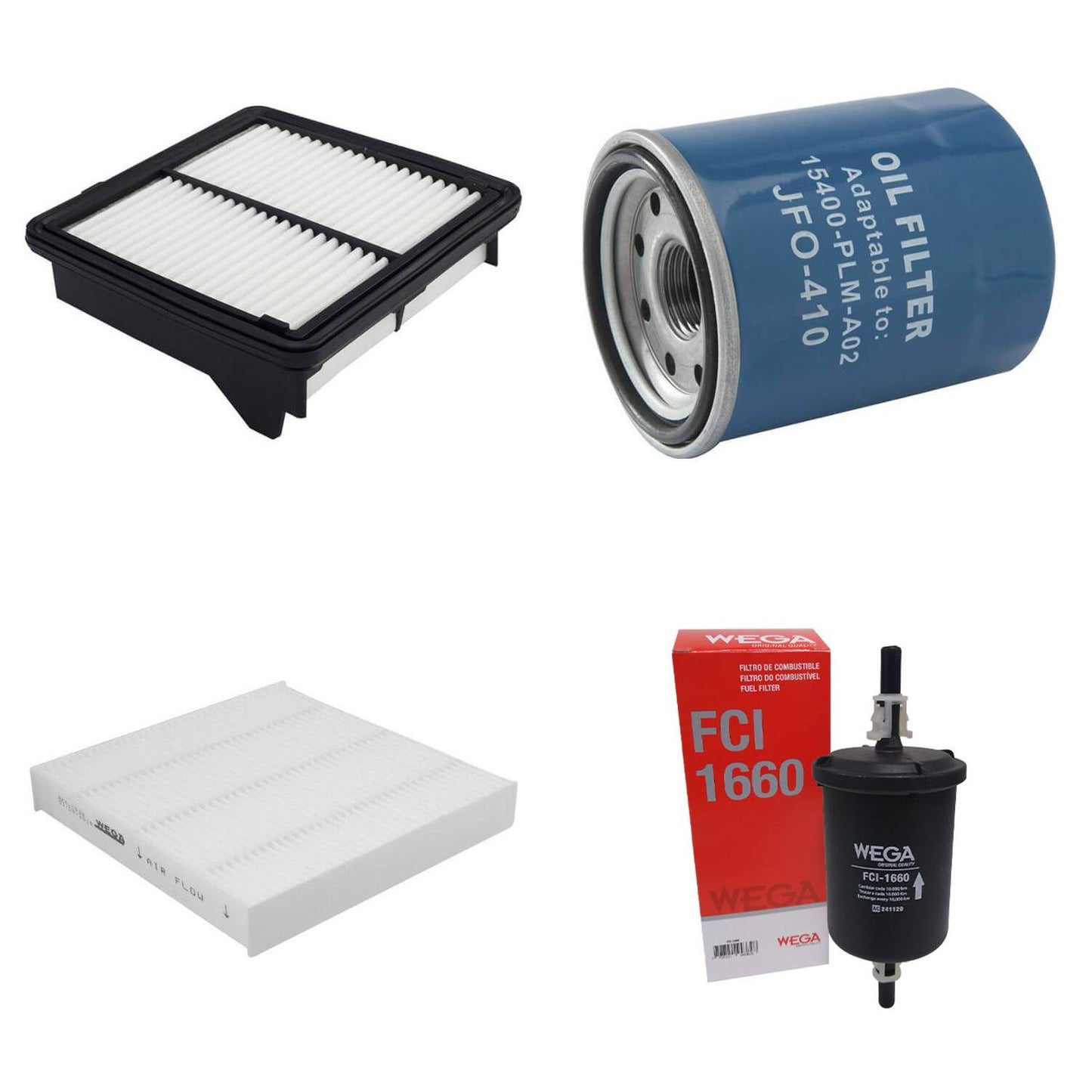 Kit Filtros de Ar Combustível Óleo e Cabine para Honda City e FIT - Wega - WKL-204 - (9)