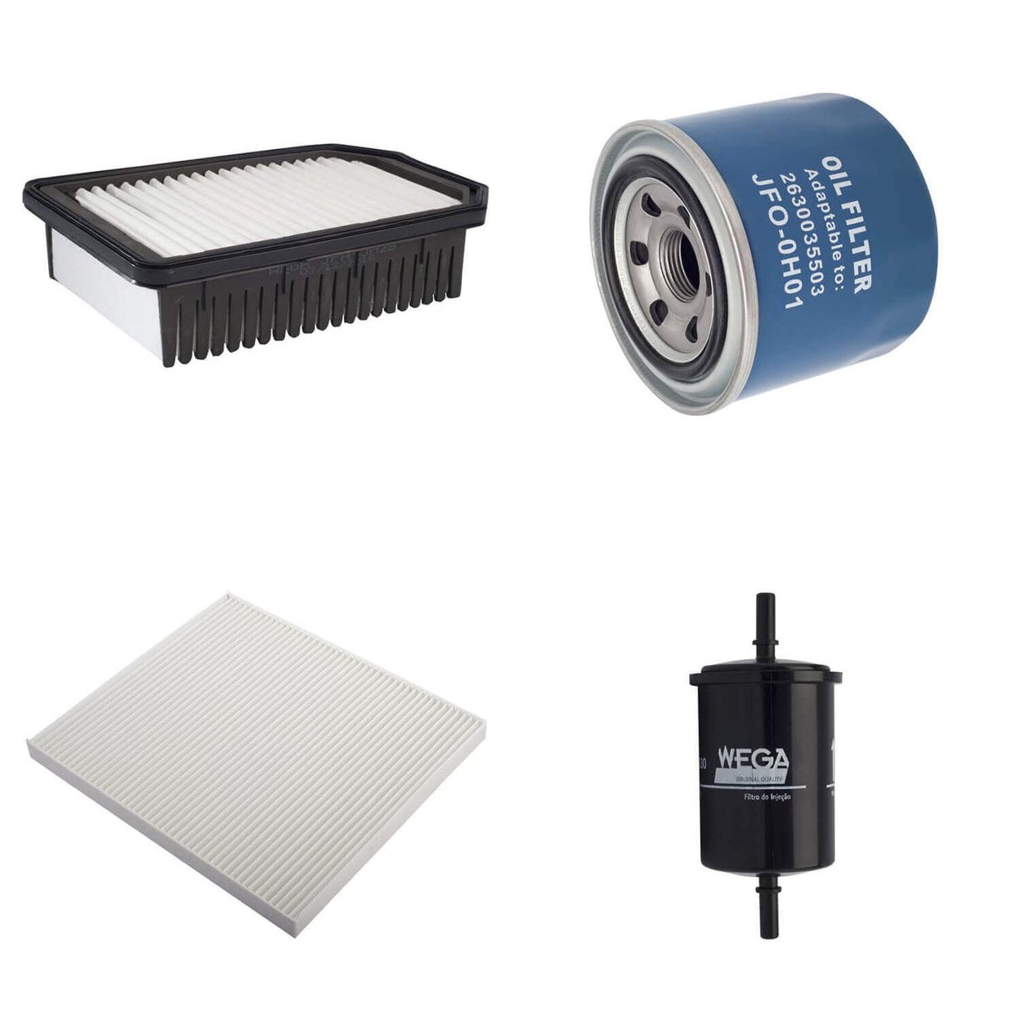 Kit Troca Completa Filtros Ar Óleo Combustível Cabine HB20 HB20X 1.6 16V 12/19 - Wega - WKL-224 - (1)