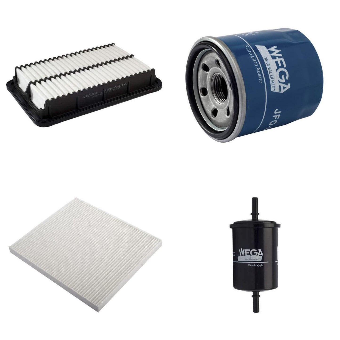 Kit Filtros de Ar Combustível Óleo e Cabine para Hyundai HB20 e HB20S - Wega - WKL-225 - (10)