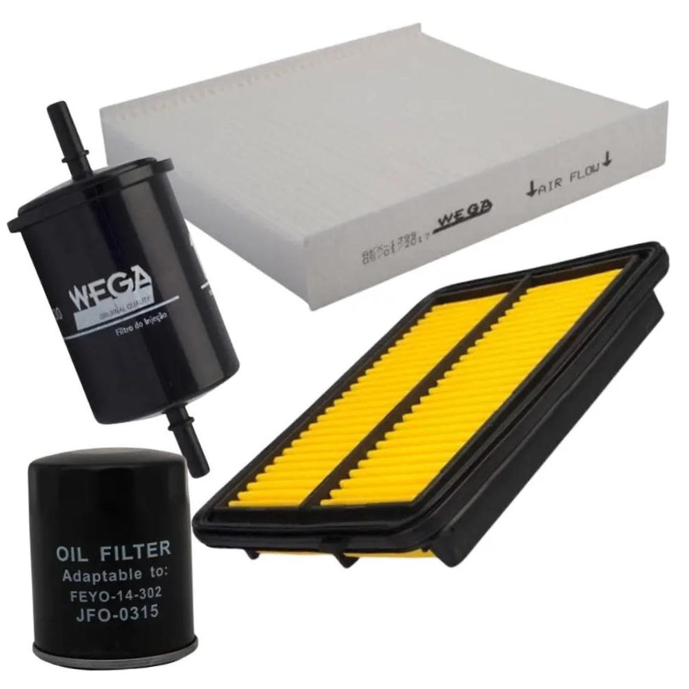 Kit Filtros de Ar Combustível Óleo e Cabine para Nissan Kicks - Wega - WKL-240 - (1)