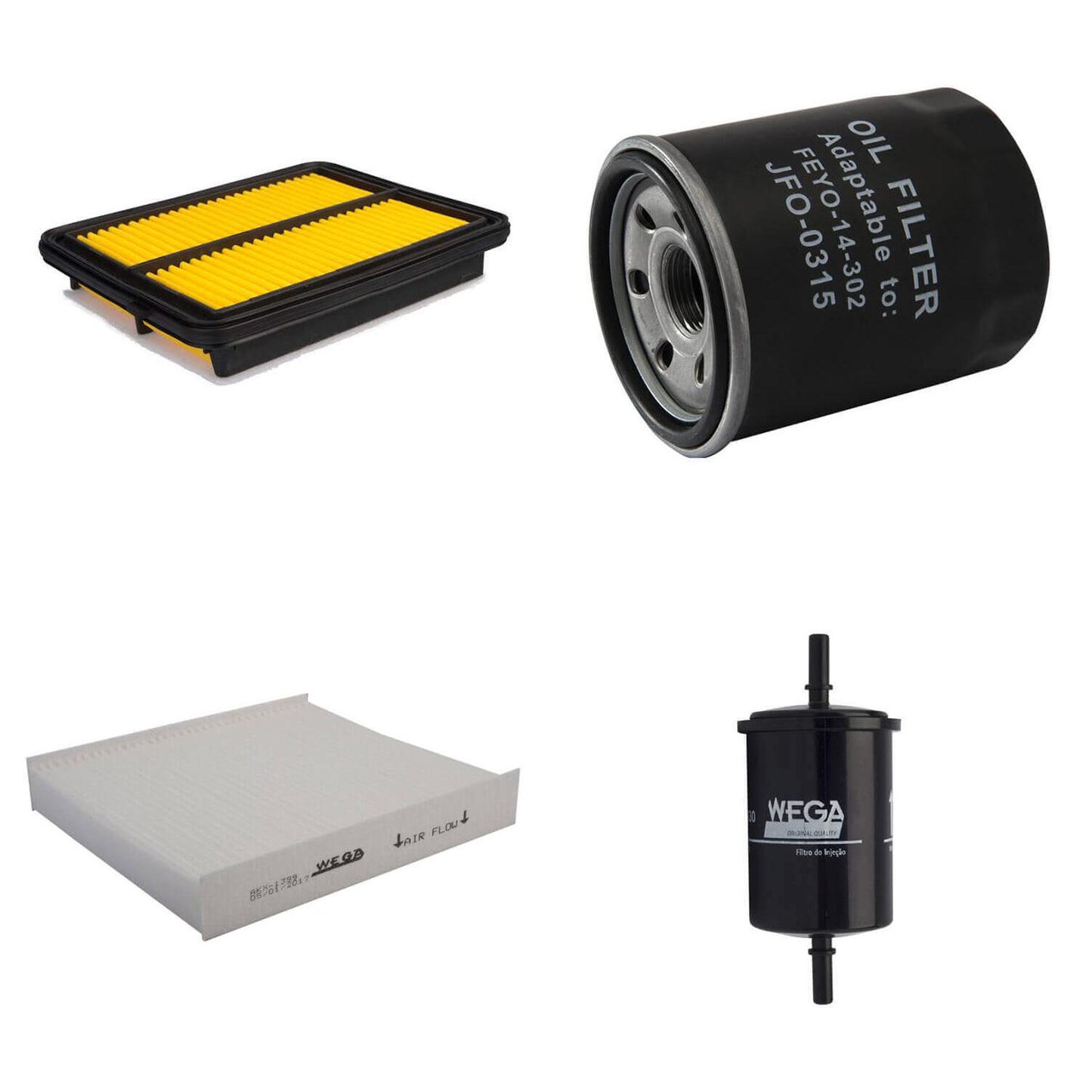 Kit Filtros de Ar Combustível Óleo e Cabine para Nissan Kicks - Wega - WKL-240 - (9)