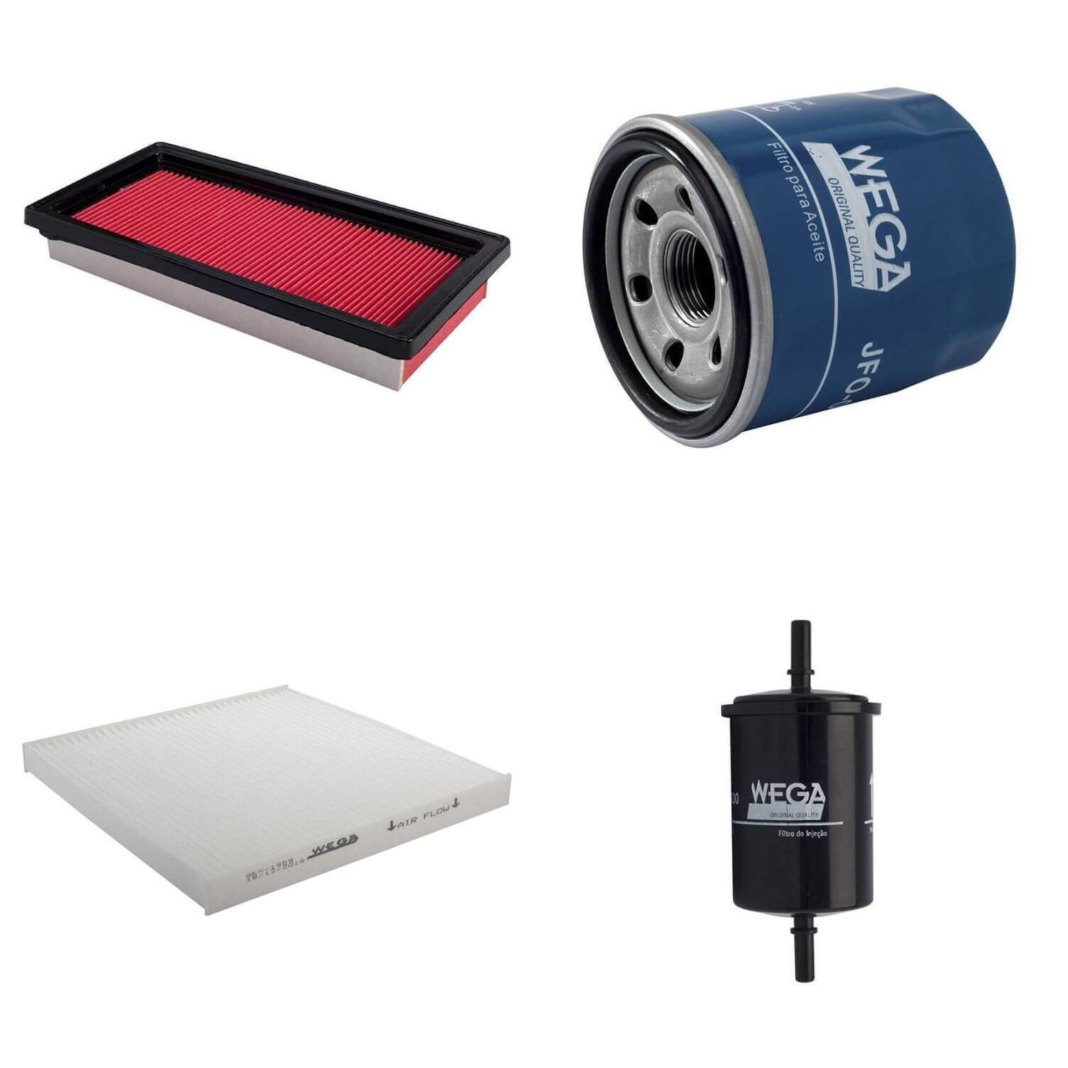 Kit Filtros de Ar Combustível Óleo e Cabine para Nissan March e Versa - Wega - WKL-241 - (9)