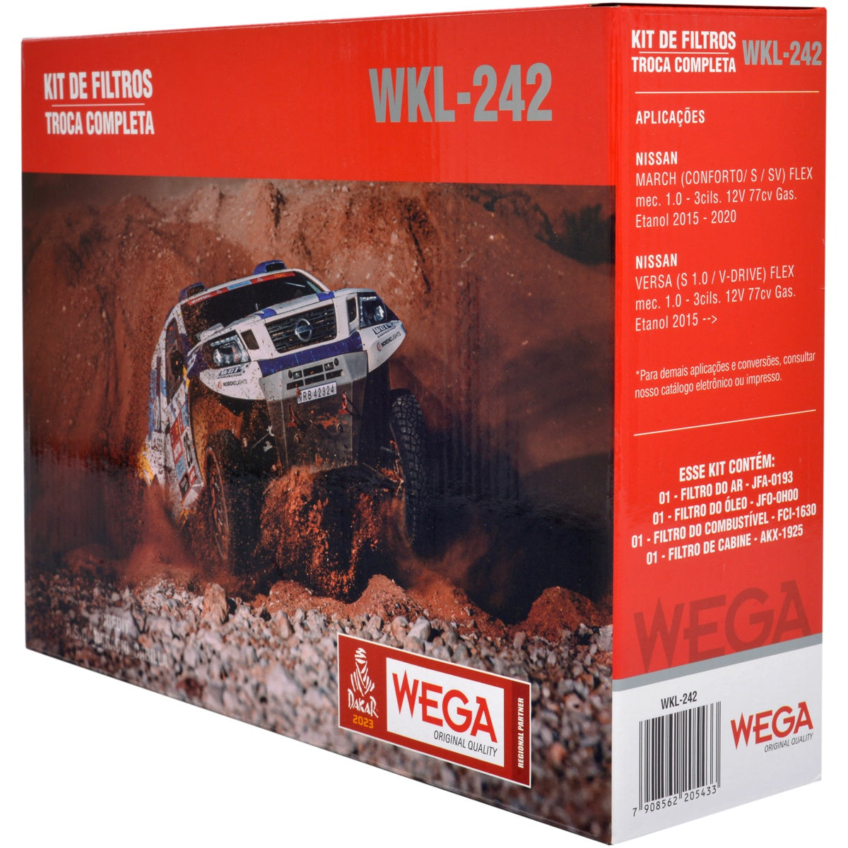 Kit de Filtros March Versa 1.0 12V - Wega - Wkl-242 - (3)