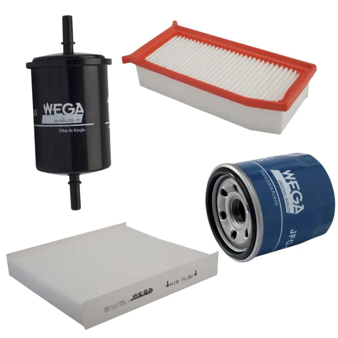 Kit Filtro Ar Óleo Comb Cab Renault Captur Duster Logan Sandero 1.6 16V SCe 17/22 - Wega - WKL-260 - (1)