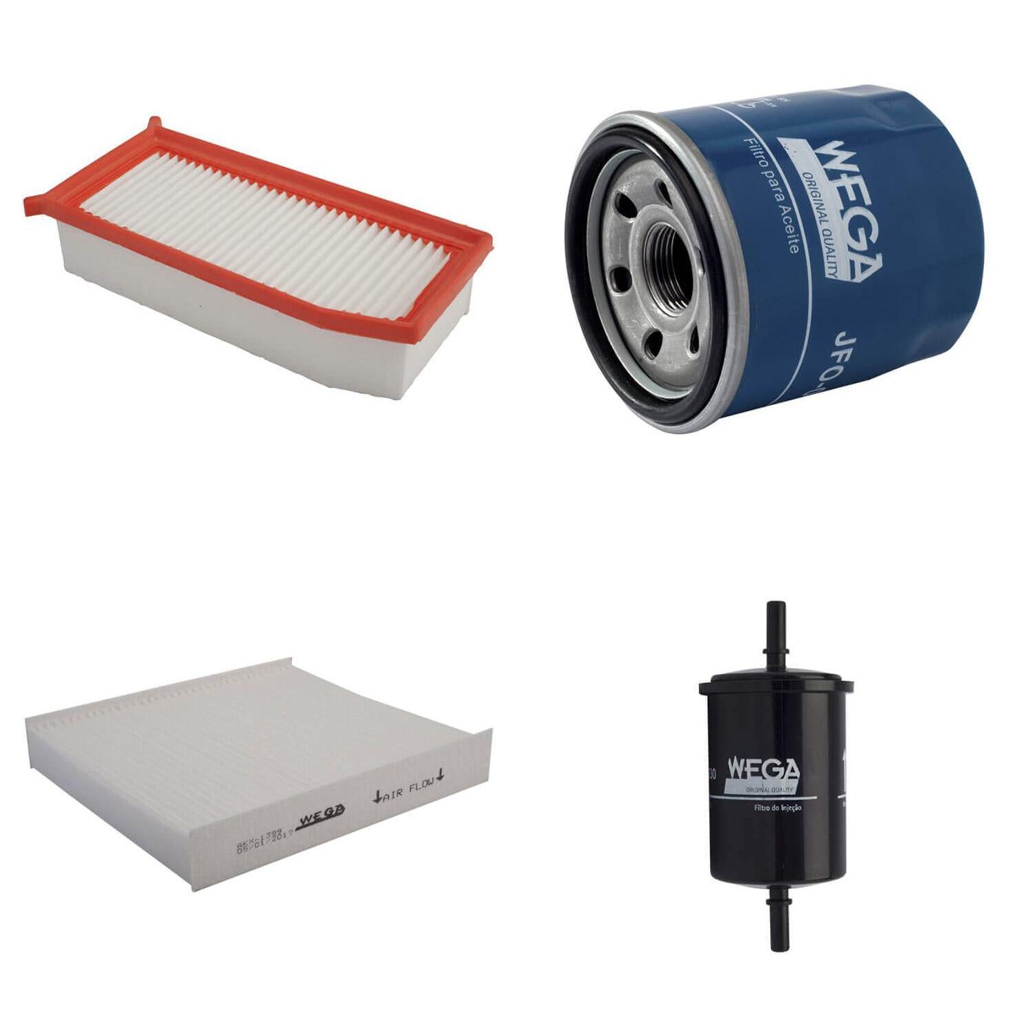 Kit Filtro Ar Óleo Comb Cab Renault Captur Duster Logan Sandero 1.6 16V SCe 17/22 - Wega - WKL-260 - (9)