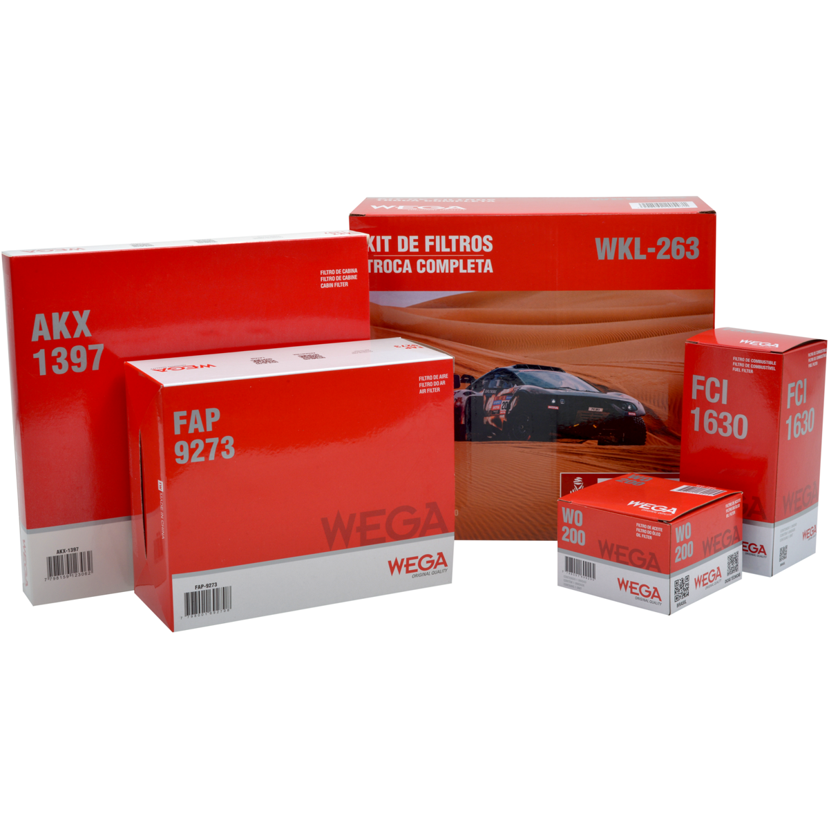 Kit Troca Completa Filtros Ar Óleo Comb Cabine Duster Logan Oroch Sandero 07/17 - Wega - WKL-263 - (6)