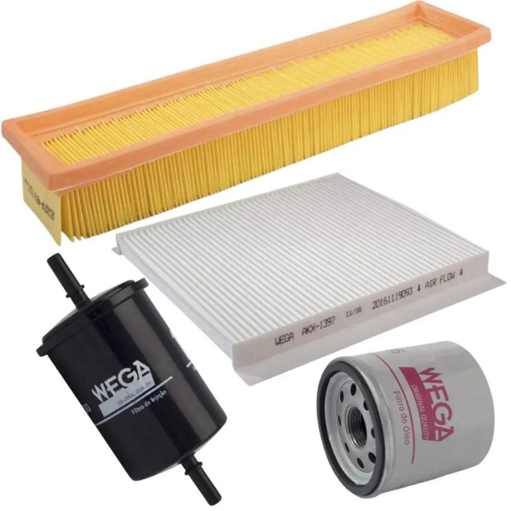 Kit Filtros de Ar Combustível Óleo e Cabine para Renault Logan e Sandero - Wega - WKL-266 - (1)