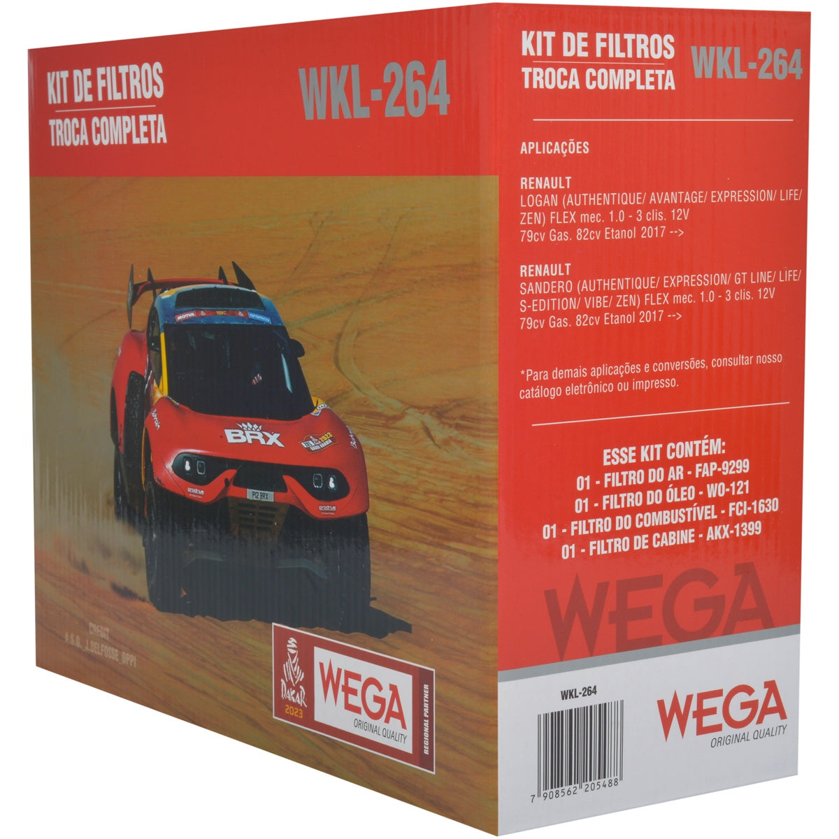 Kit Filtros de Ar Combustível Óleo e Cabine para Renault Logan e Sandero - Wega - WKL-264 - (8)