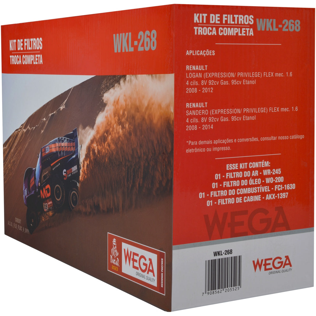 Kit de Filtros Logan Sandero 1.6 8V até 2013 - Wega - Wkl-268 - (3)