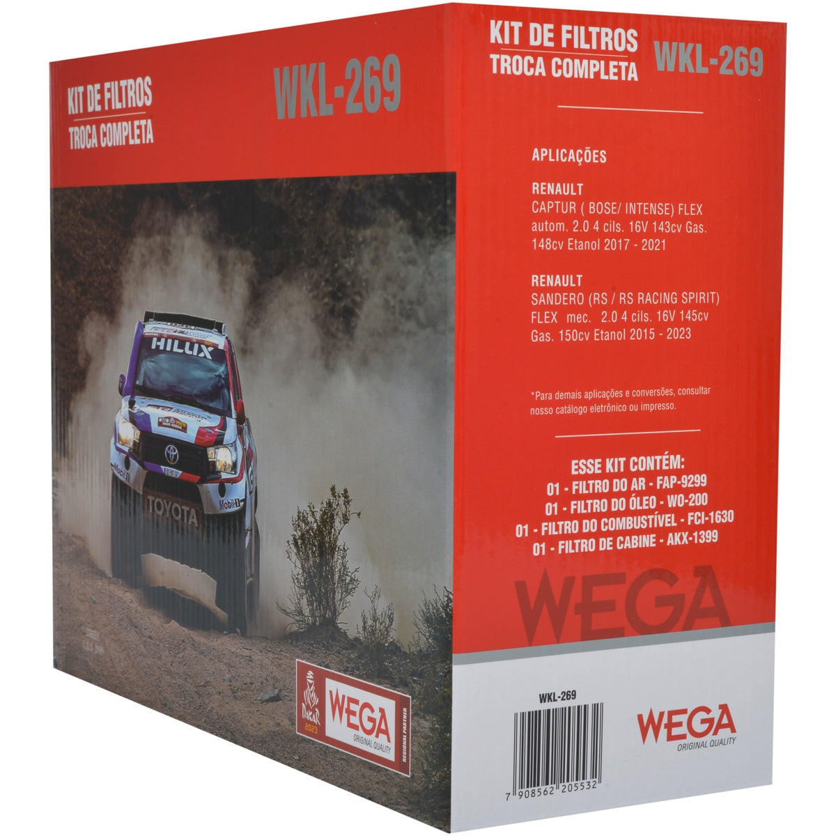 Kit de Filtros Captur Sandero Rs 2.0 16V - Wega - Wkl-269 - (3)