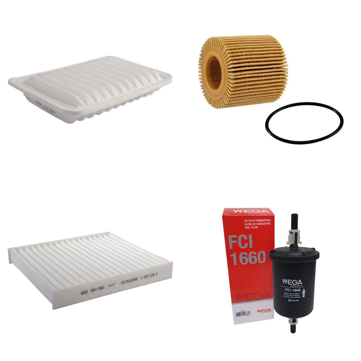 Kit Filtros de Ar Combustível Óleo e Cabine para Toyota Corolla - Wega - WKL-284 - (1)