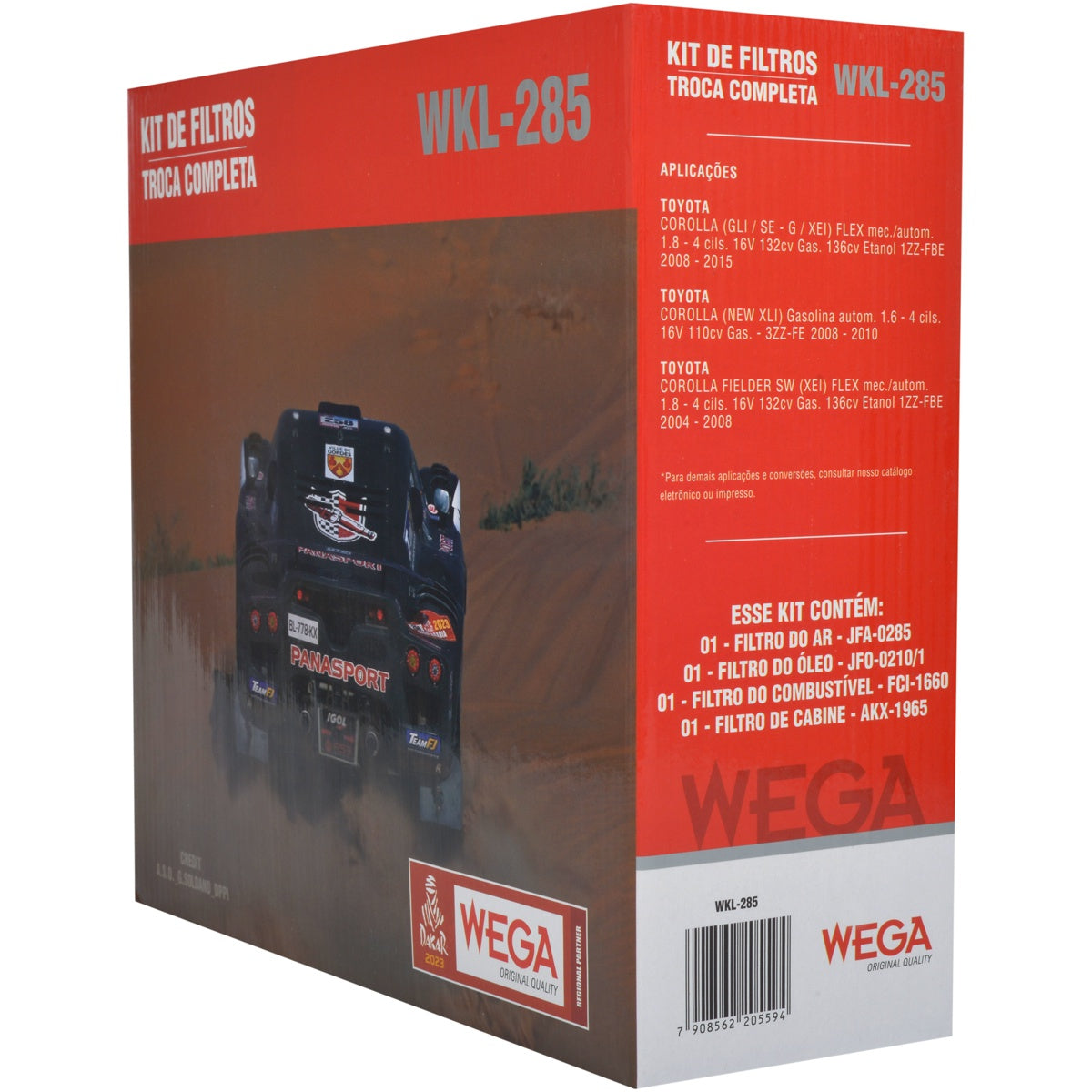 Kit de Filtros Corolla 1.6 3Zz/1.8 16V 1Zz - Wega - Wkl-285 - (3)