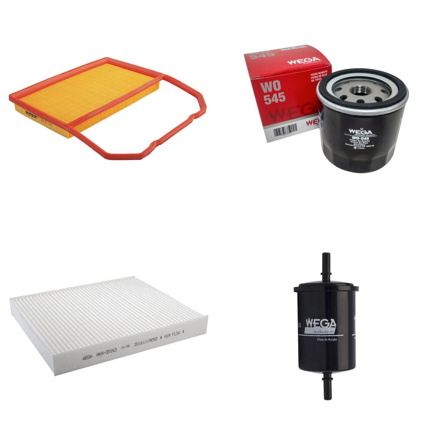 Kit Troca Completa Filtros Ar Combustível Óleo Cabine Fox Gol Voyage 1.0 12V 13/23 - Wega - WKL-300 - (1)