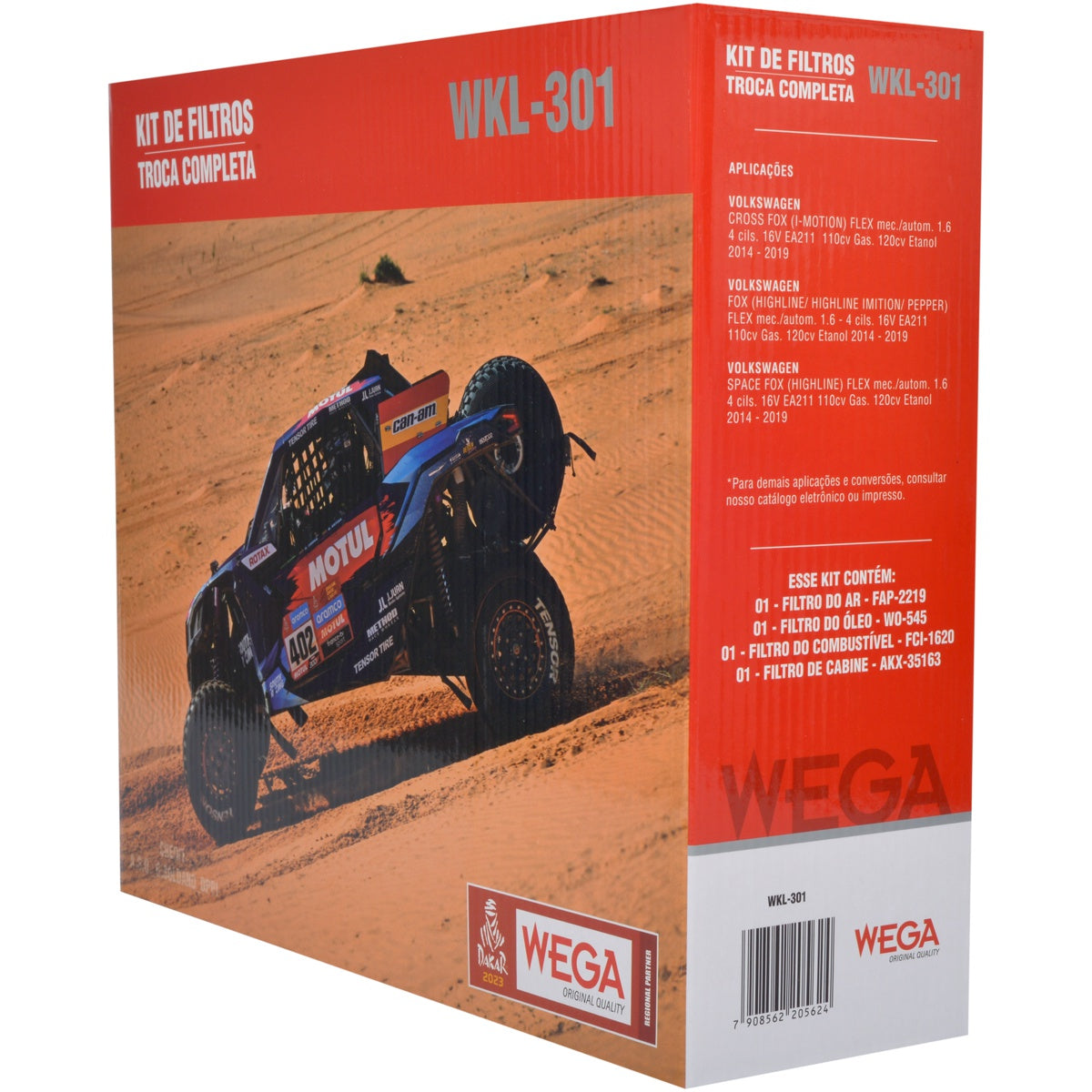 Kit de Filtros Fox Crossfox Spacefox 1.6 16V - Wega - Wkl-301 - (3)